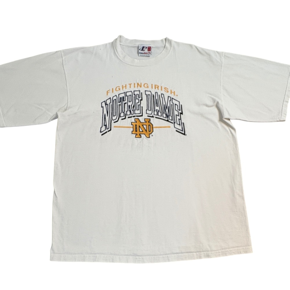 Vintage Logo Athletic Notre Dame Fighting Irish XL  Graphic embroidery  T Shirt